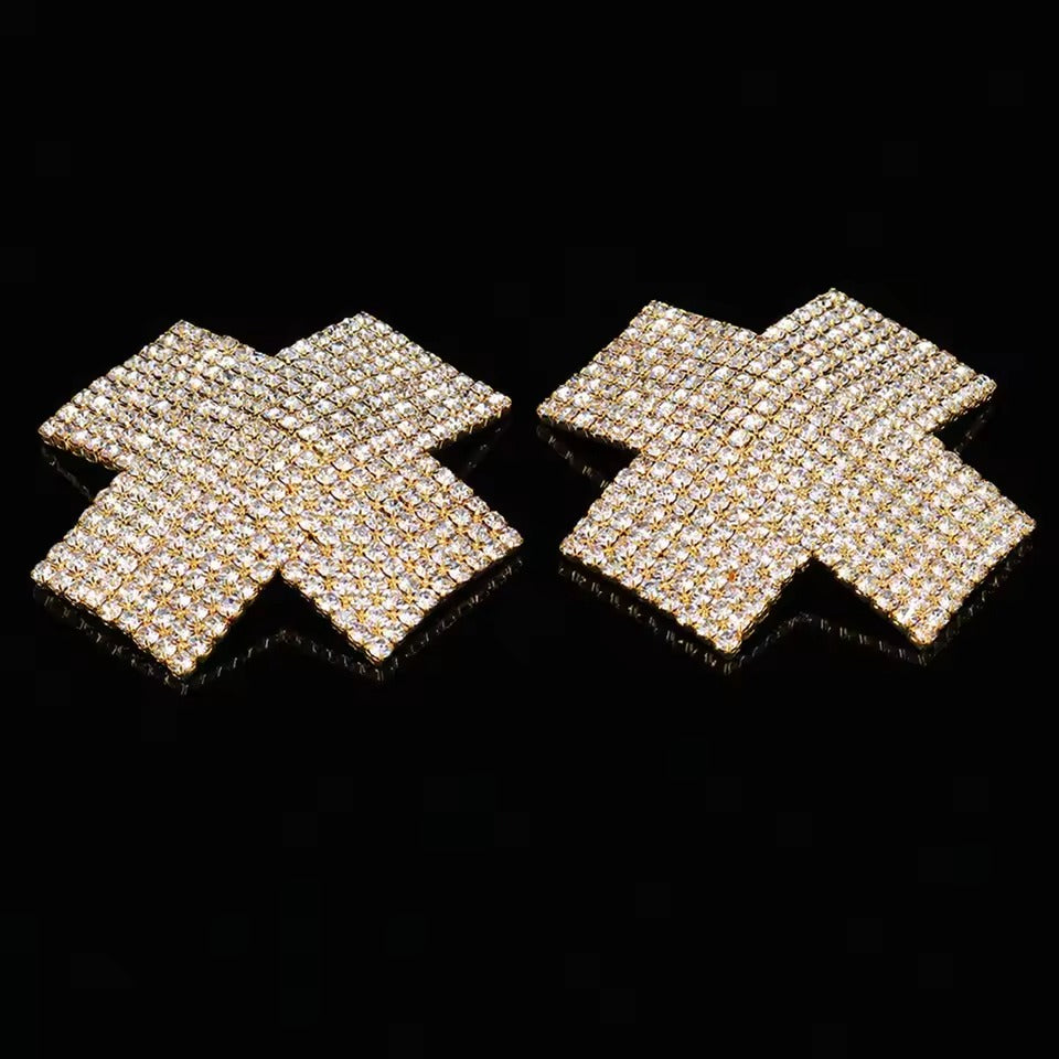 Handcrafted Metallic Nipple Cover Pasties Set || Women's Reusable Self-Adhesive Bra Tape || Variety of Shapes & Colours || Kinky Sexy BDSM