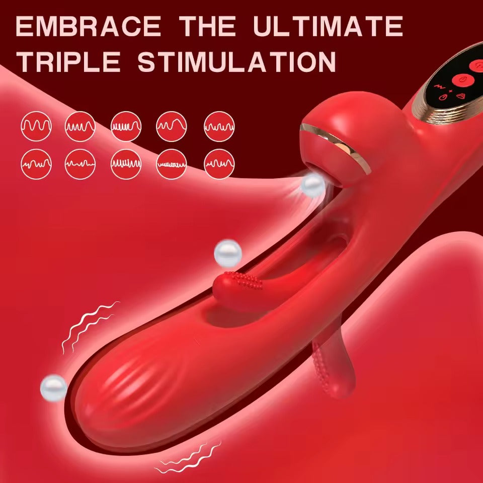 Triple Stimulation Tapping Vibrator for Women || Clitoral Sucker & Rabbit Vibrator || Powerful Female Sex Toy || Clit Flapping Stimulator