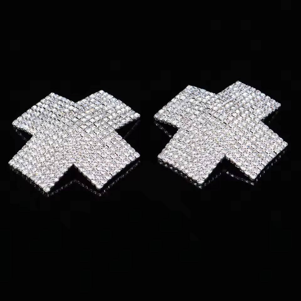 Handcrafted Metallic Nipple Cover Pasties Set || Women's Reusable Self-Adhesive Bra Tape || Variety of Shapes & Colours || Kinky Sexy BDSM
