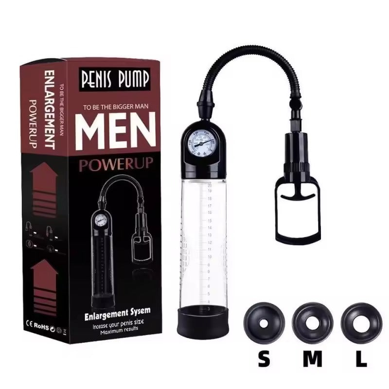 Trigger Penis Pump Enlarger with Power Gauge || Suction Vacuum Extender for Erection Enhancement || UK Discreet Pleasure | Powerful Gay LGBT