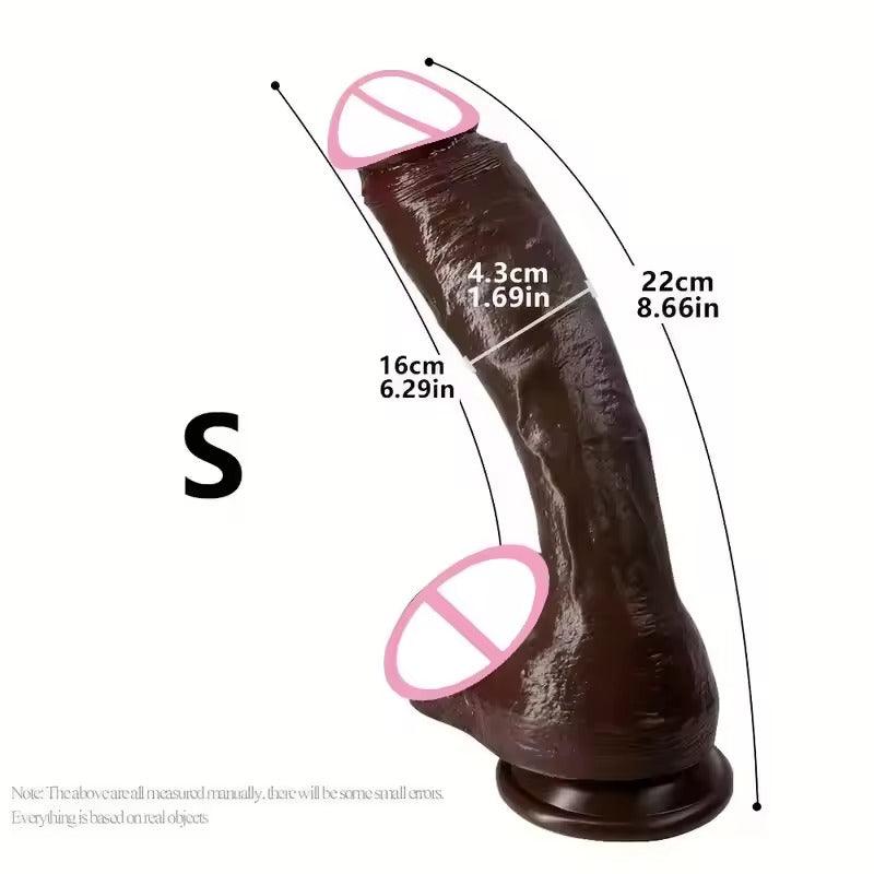 Realistic Skin Dildo with Sliding Foreskin || Dual Layer Liquid Silicone || Strong Suction Cup || Anal Vaginal Play | Sex Toy Women Lesbians