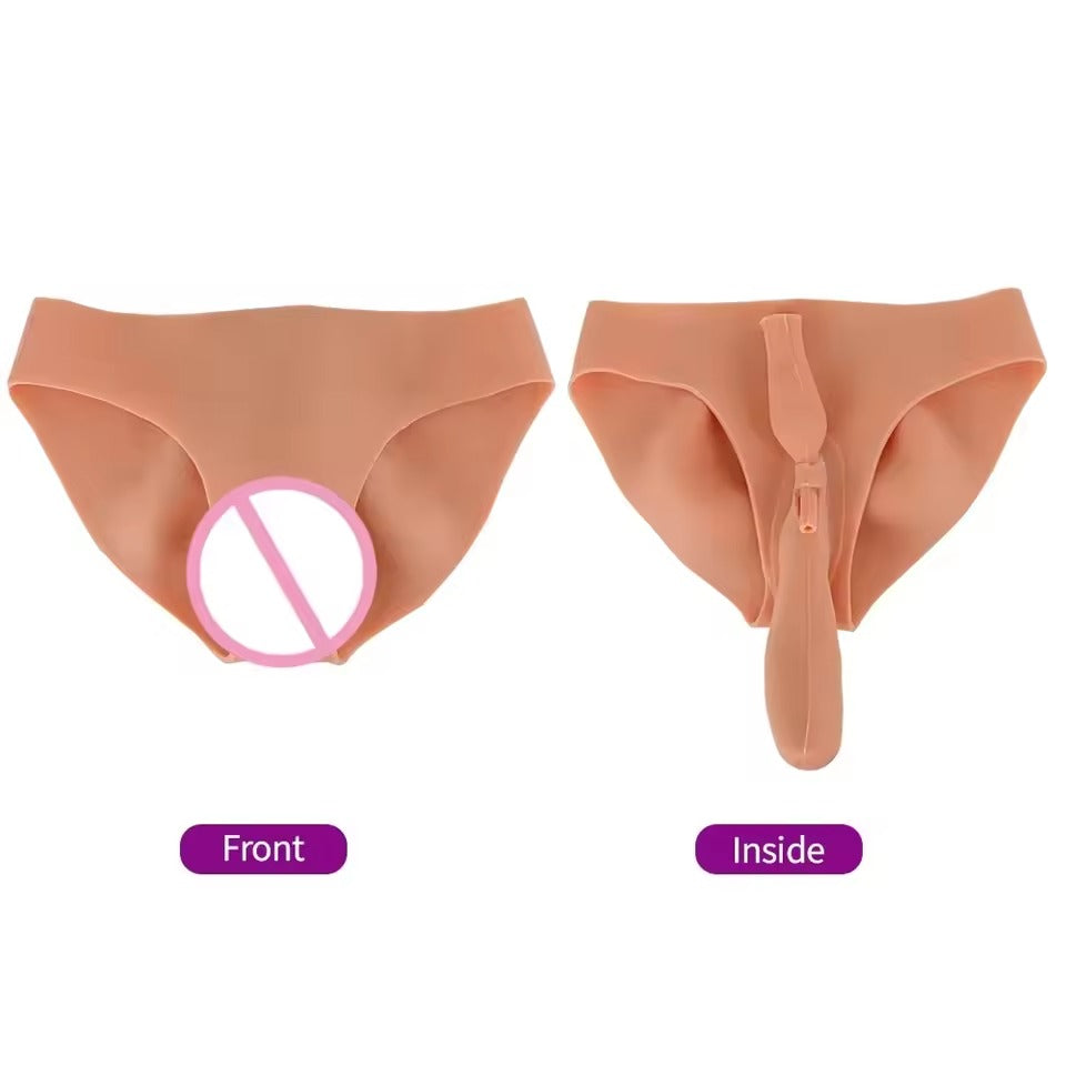 Silicone Fake Vagina Underwear for Crossdressing || Penis Concealment Drag Queen Sissy Pants|| Ivory, Light Beige, Tan || Discreet Shipping