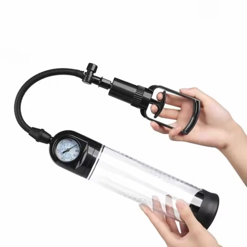 Trigger Penis Pump Enlarger with Power Gauge || Suction Vacuum Extender for Erection Enhancement || UK Discreet Pleasure | Powerful Gay LGBT