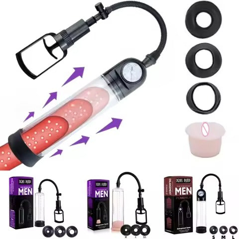 Trigger Penis Pump Enlarger with Power Gauge || Suction Vacuum Extender for Erection Enhancement || UK Discreet Pleasure | Powerful Gay LGBT
