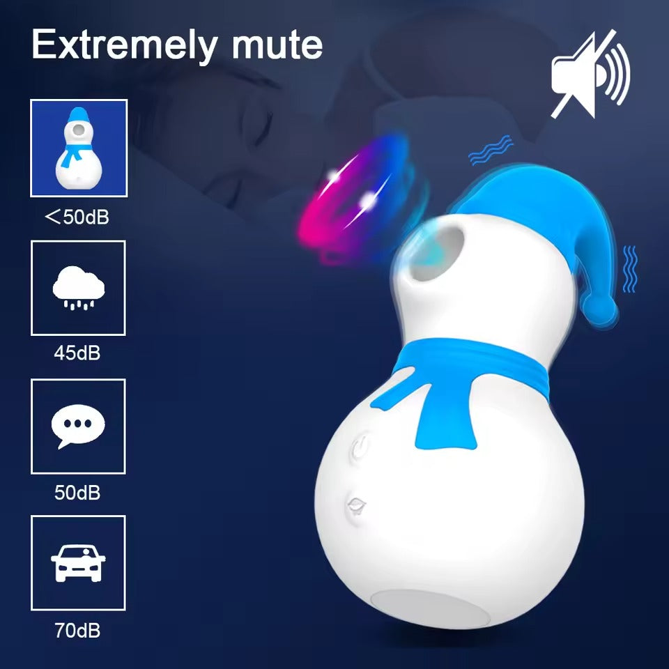 Snowman Sucking Vibrator for Women || Clit, Anal, Vagina Stimulator || Cute Christmas Gift | Adult Sex Toy Blue & Red | Bedroom LGBT Lesbian
