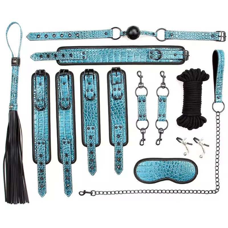 BDSM Restraints and Eye Mask Set - 14 Pieces