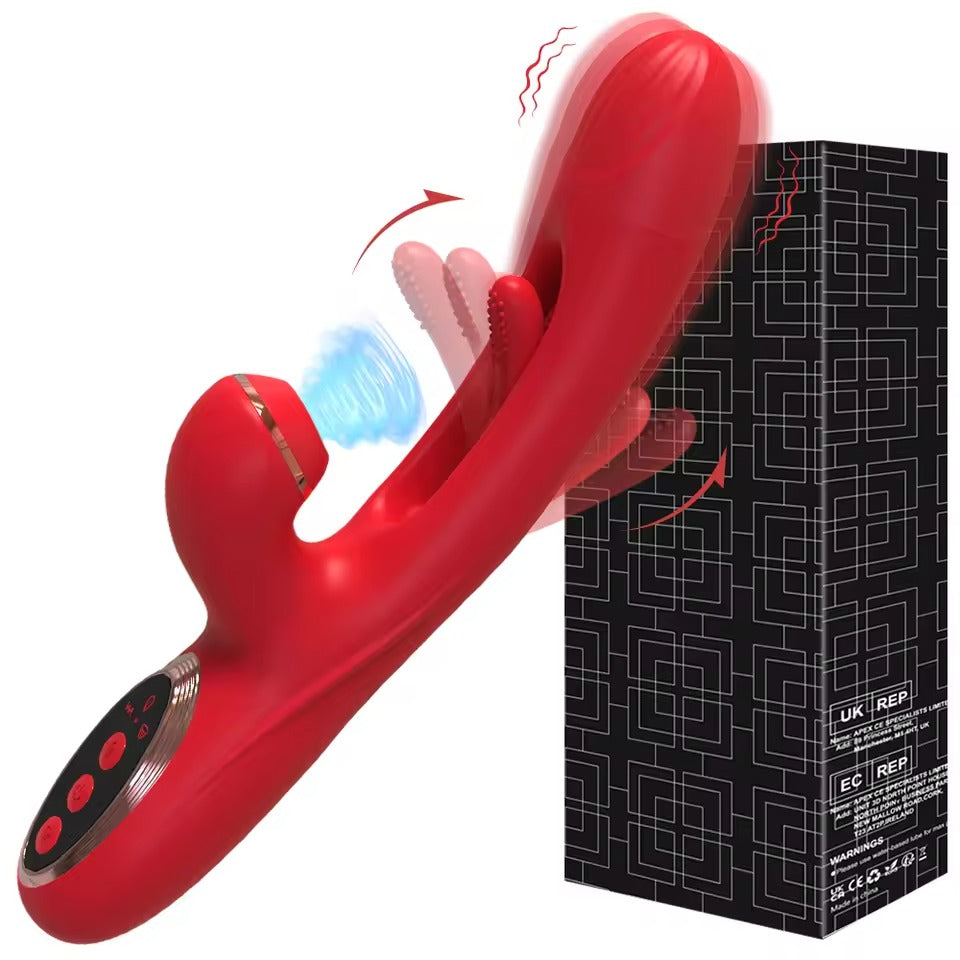 Triple Stimulation Tapping Vibrator for Women || Clitoral Sucker & Rabbit Vibrator || Powerful Female Sex Toy || Clit Flapping Stimulator