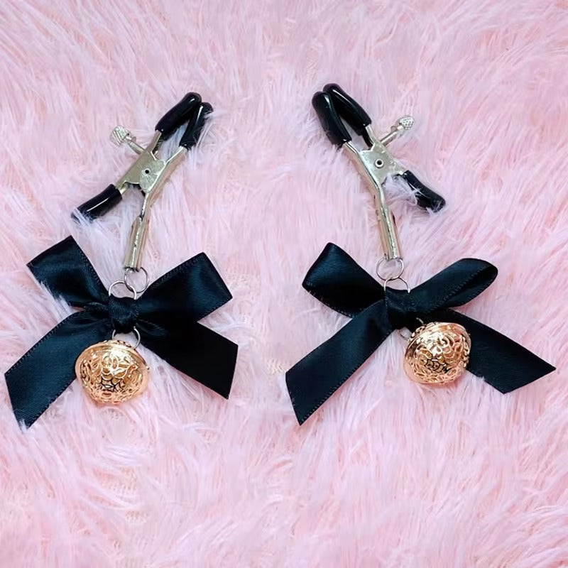 Festive Anal Plug with Bell Ring || Sex Nipple Breast Clamps || Woman Necklace & Vaginal Clamp || Sexy Nipple Clip + Breast Bell | Christmas