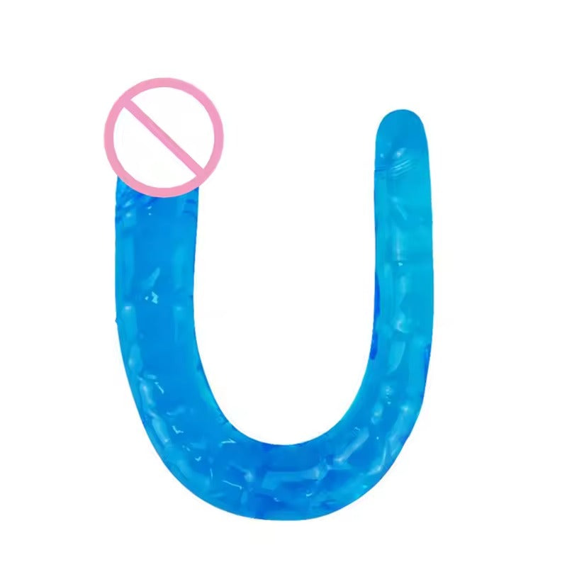 U-Shaped Double Dildo || Flexible Soft Silicone || Crystal Clear Dual-End for Vaginal Anal Play || Lesbian Double Dildos | Discreet Sex Toys