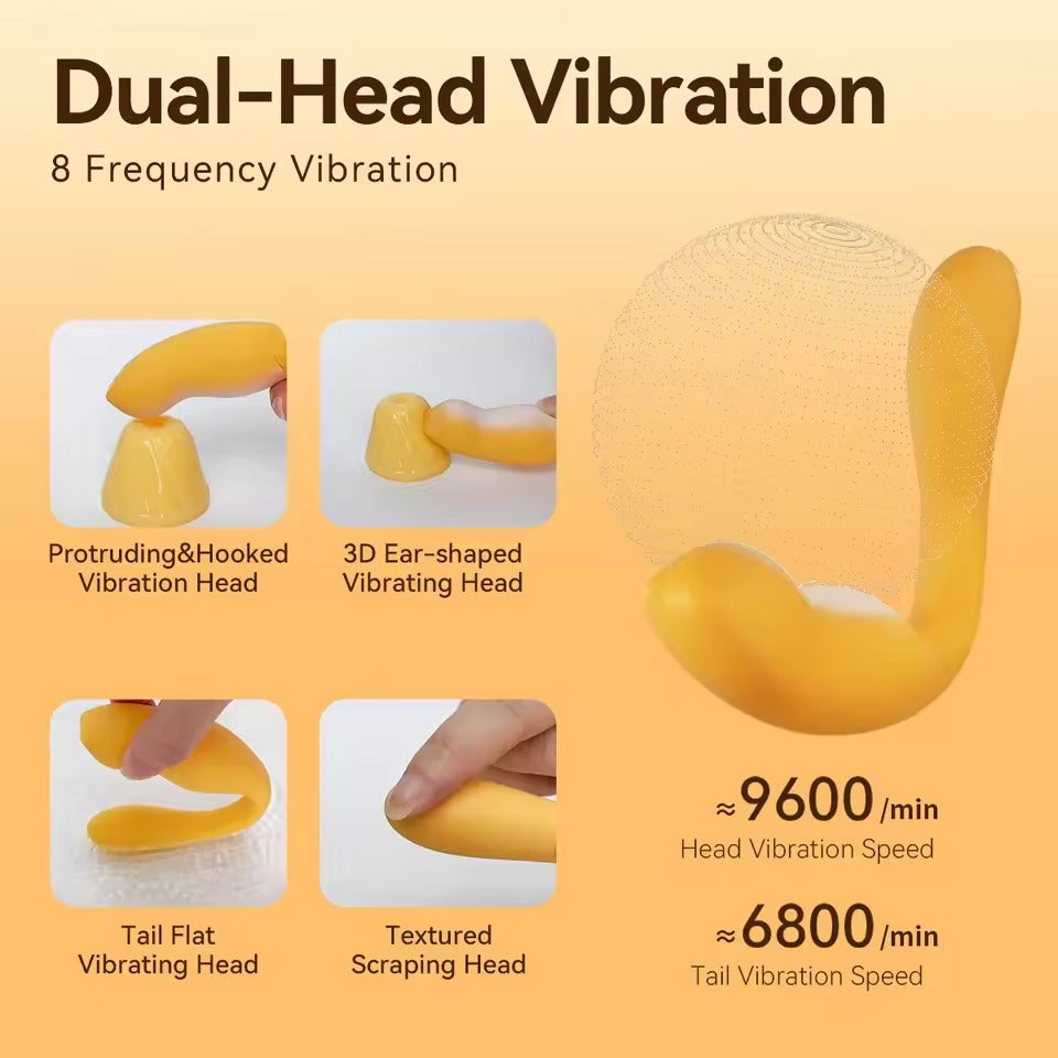 Jissbon Retractable Double Vibrator for Women G-Spot & Clitoris Stimulation Dildo Female Vibration Vaginal Penetration Adult Sex Toy