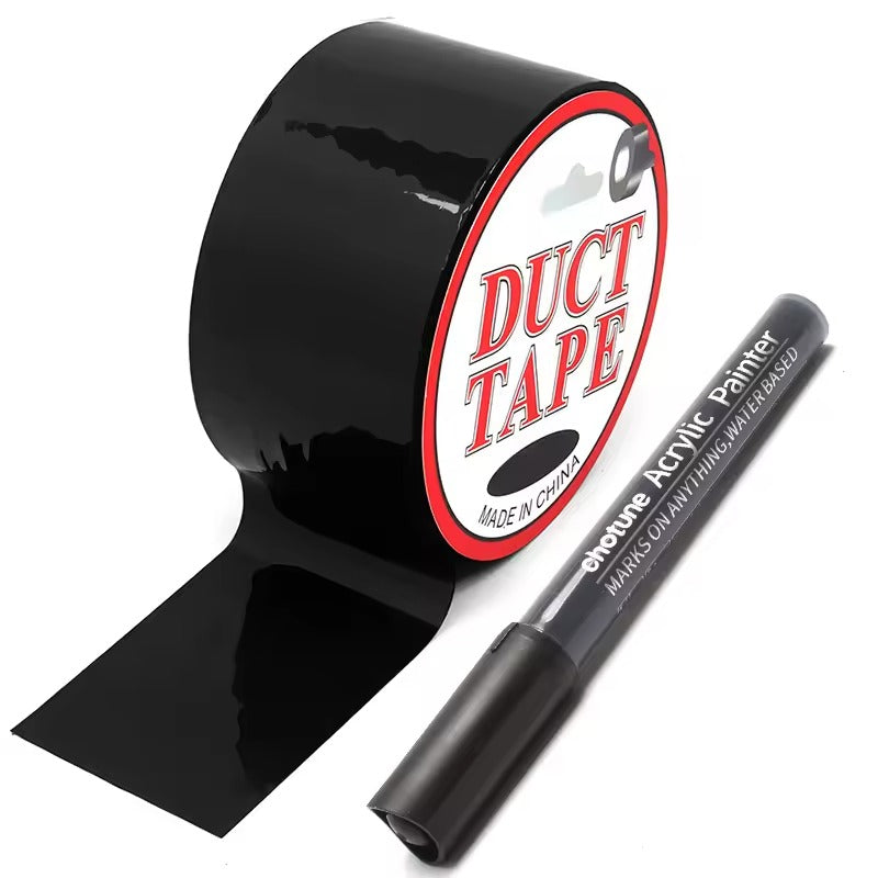 BDSM Bondage Tape || PVC Self-Adhesive Restraint Electrostatic Belt || Provocative Slave Harness || Adult Couples Play Kit with Body Pen Set