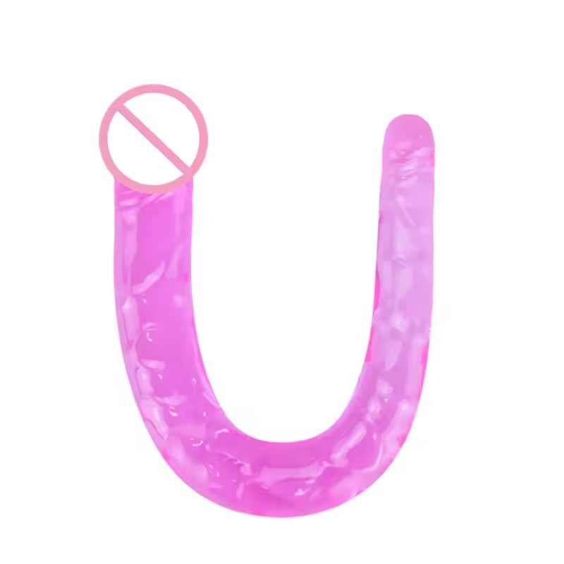 U-Shaped Double Dildo || Flexible Soft Silicone || Crystal Clear Dual-End for Vaginal Anal Play || Lesbian Double Dildos | Discreet Sex Toys