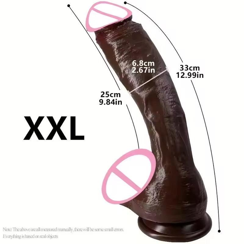 Realistic Skin Dildo with Sliding Foreskin || Dual Layer Liquid Silicone || Strong Suction Cup || Anal Vaginal Play | Sex Toy Women Lesbians