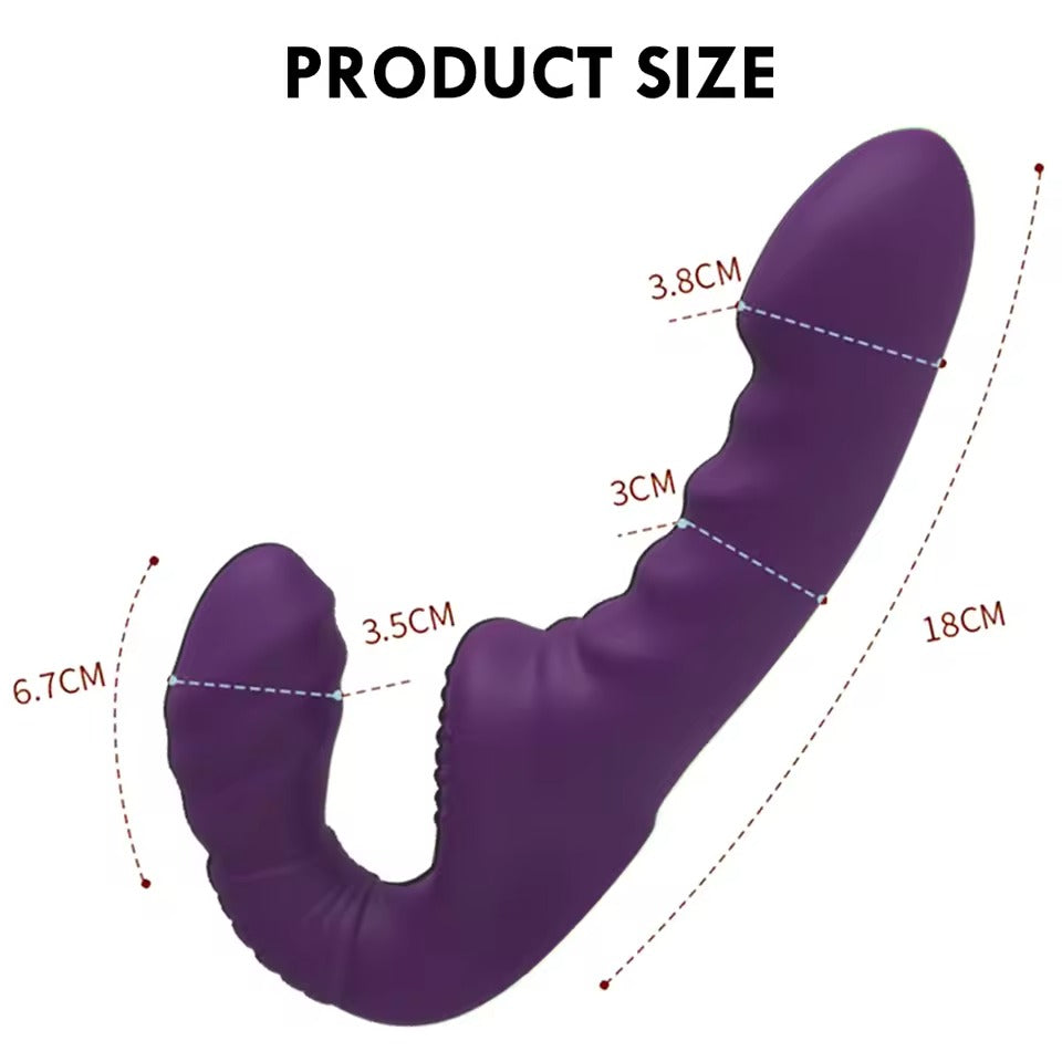 10 Speeds Strapless Strap-on Dildo Female Double Vibrator Adult Sex Toys for Couples Lesbian G-spot Anal Prostate Massage