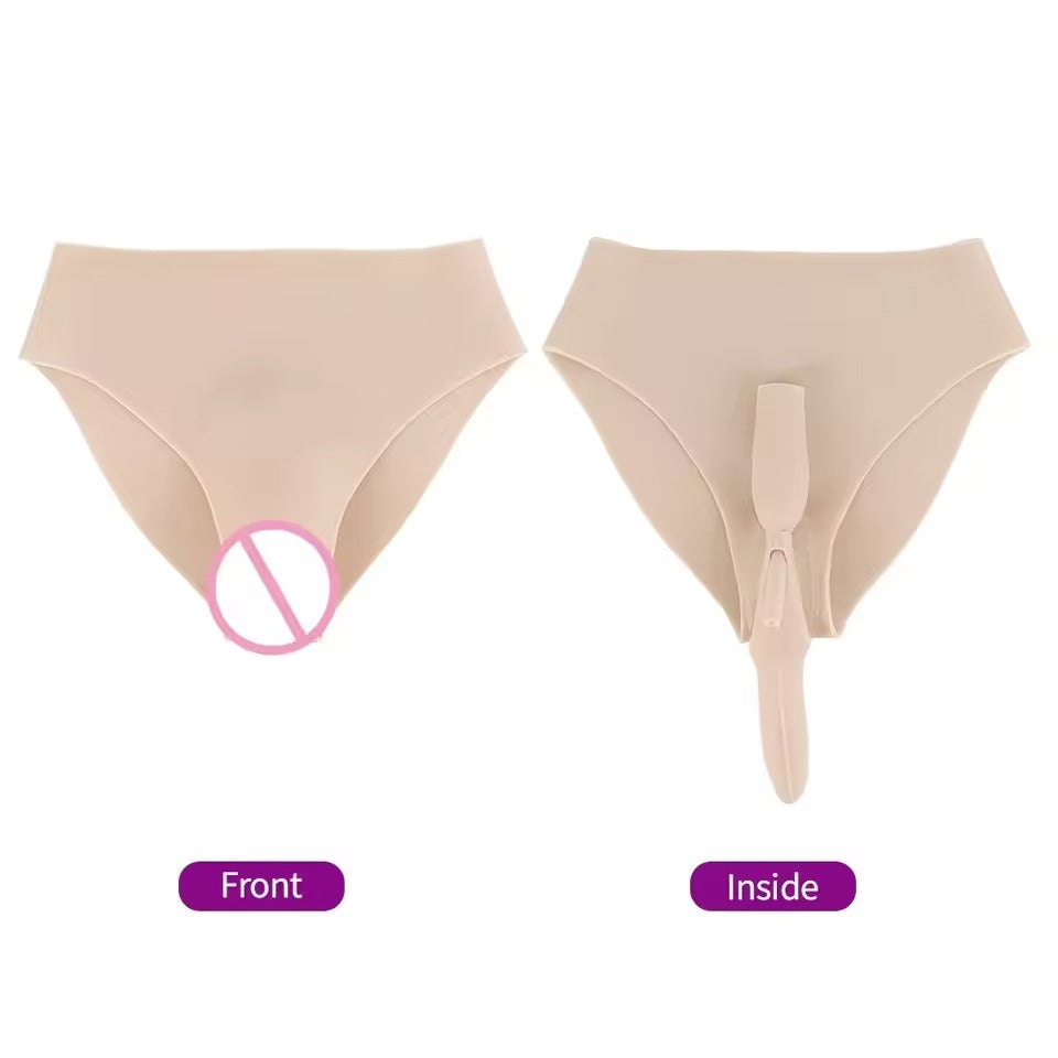 Silicone Fake Vagina Underwear for Crossdressing || Penis Concealment Drag Queen Sissy Pants|| Ivory, Light Beige, Tan || Discreet Shipping