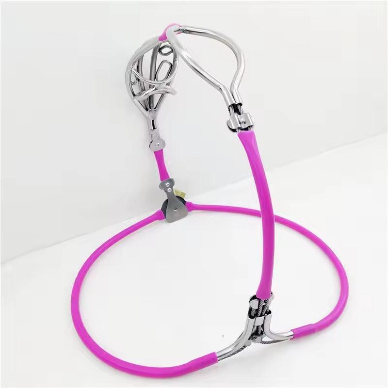 Adjustable Male Chastity Belt with Hollow Cage || Discreet Invisible Pants Bondage Device || Stainless Steel & Silicone Lockable BDSM Gear
