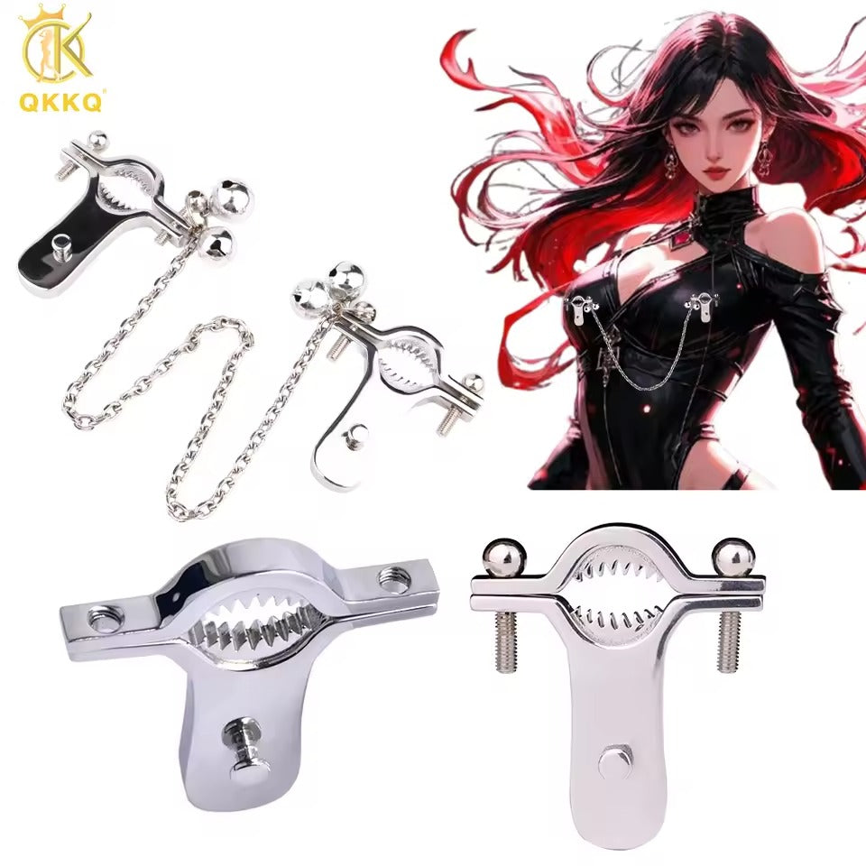 Steel Nipple Clamps for BDSM, Sex Kink & Plus Size Lingerie Lovers