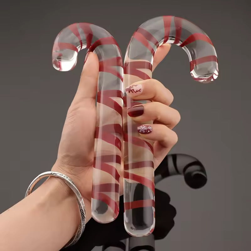 Candy Cane Glass Dildo