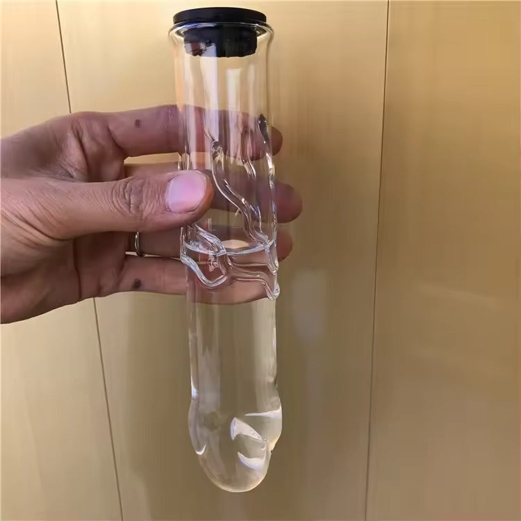 Glass Water Dildo Plug for BDSM, Sex Kink & Plus Size Lingerie Play