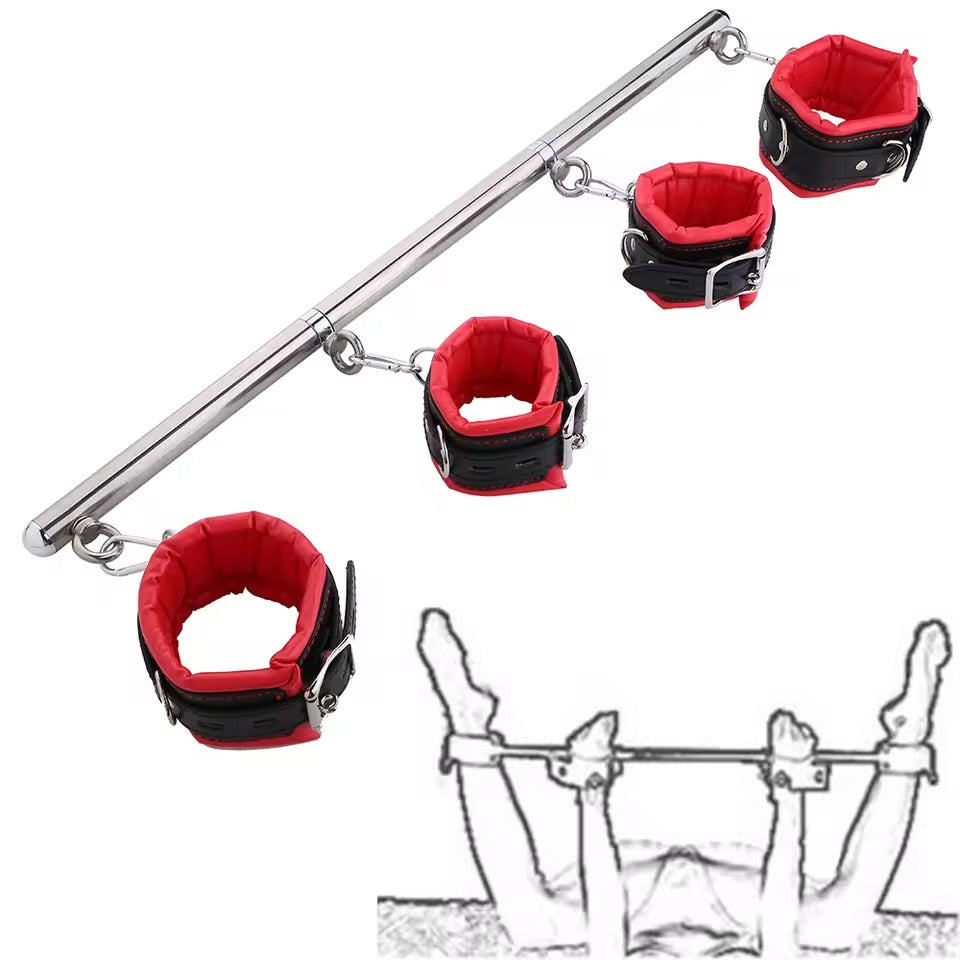 Spreader Bar Handcuffs and Ankle Cuffs Set
