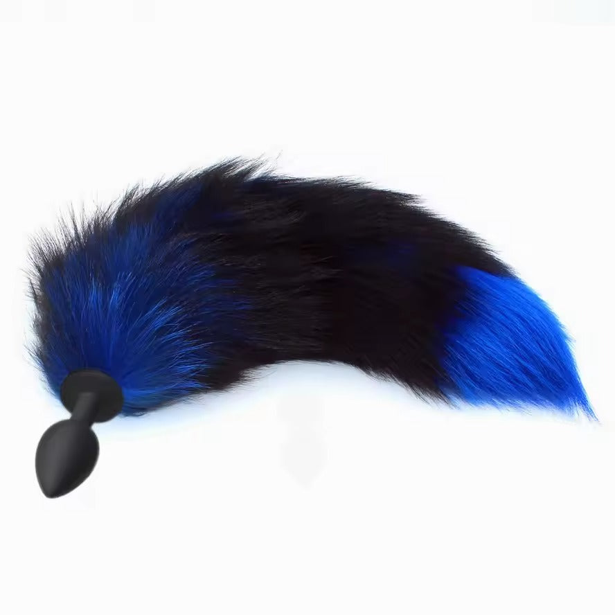 Furry Faux Fox Tail Plug || Cat Dog Puppy Play || Bedroom Bed Restraint || Stainless Steel for Roleplay || Available in Black/Brown/Grey