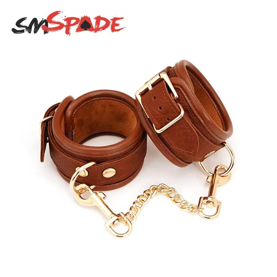 Handcrafted BDSM Bondage Set || Adjustable Neck Choker to Wrist Cuffs || Durable Bedroom Straps Restraint || Kinky Roleplay LGBT Sex Couples