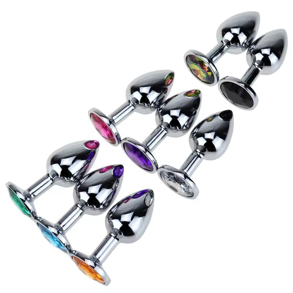 Jewel-Embellished Stainless Steel Anal Plug