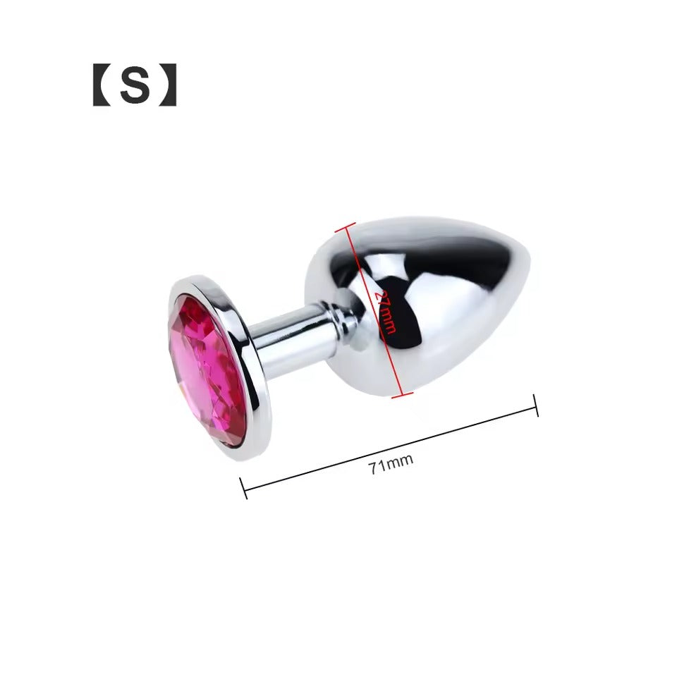 UK Jewellery Stainless Steel Insert Plug || Luxurious Stopper Butt Dildo for Couples || Adult Ass BDSM Game || Sparkling Colours Available