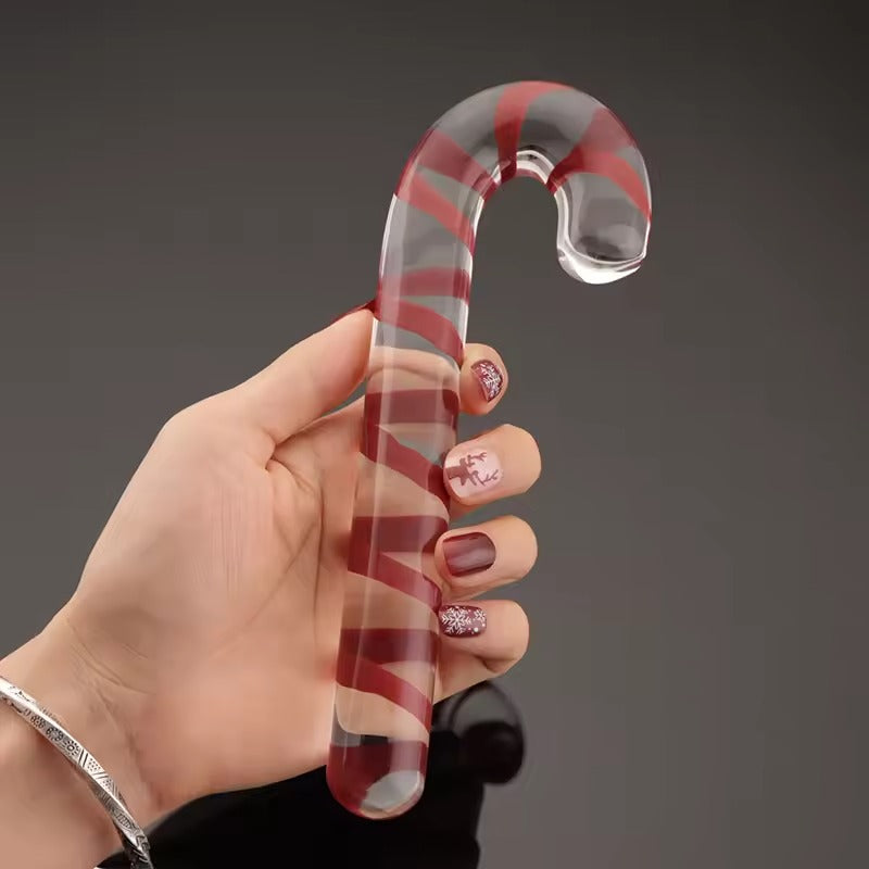 Christmas Candy Cane Glass Anal Plug || Festive Dildo Massager || Vaginal & Anal Stimulation || Adult Butt Plug Gay Intimate Exploration