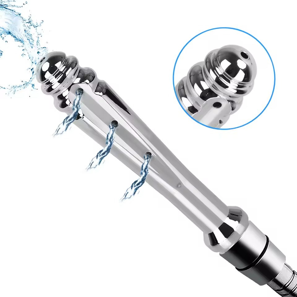 Shower Attachment Anal Washer Nozzle || 7-Hole Butt Plug for Vaginal and Anus Cleaning || Enema Douche for Couples || Bathroom Sex Toy LGBT