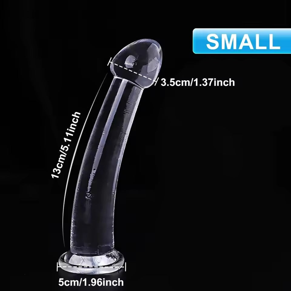 Clear Silicone Dildo with Suction Cup - 3 Sizes