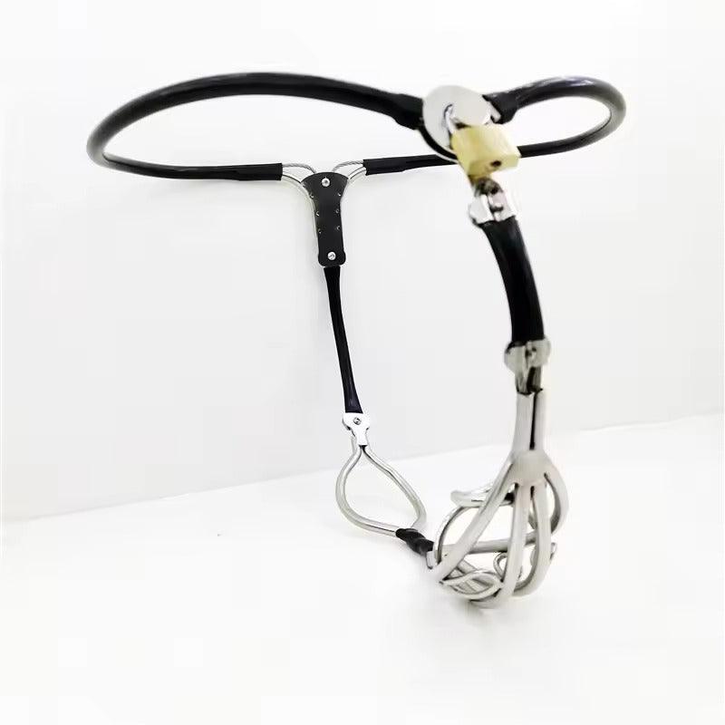 Adjustable Male Chastity Belt with Hollow Cage || Discreet Invisible Pants Bondage Device || Stainless Steel & Silicone Lockable BDSM Gear