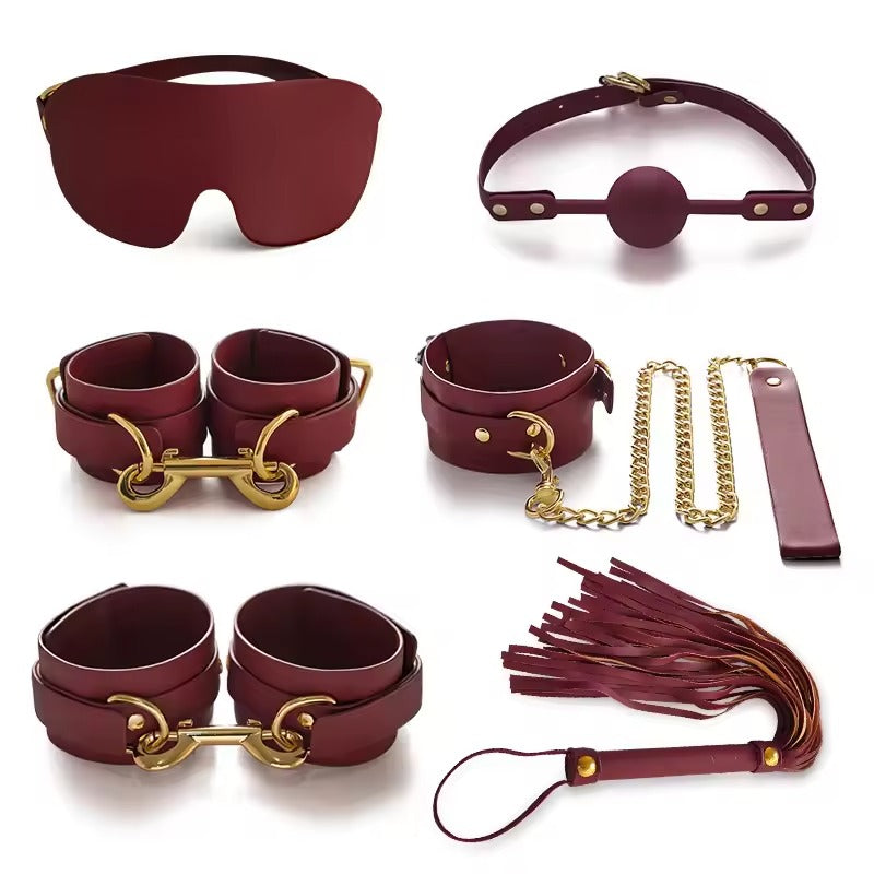 14pcs Leather Bundle SM Set || Handcuffs, Feet Cuffs, Eye Mask || Adult Sex Toy || Couple Game Accessories || Available in Red or Black