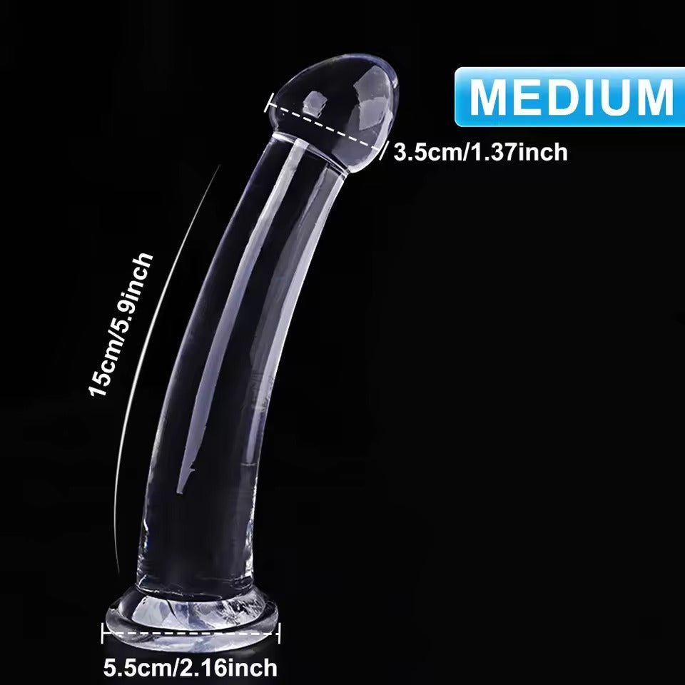 Clear Silicone Dildo with Suction Cup - 3 Sizes