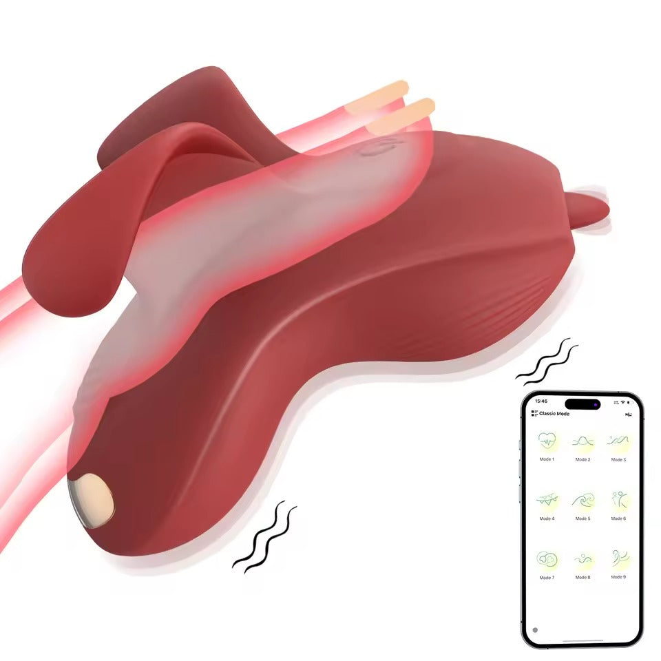 New Finger Wear Vibrators With Tongue Stimulator Wholesale Travel Use Sex Toys Mini Portable App Controlled Vibrators For Women