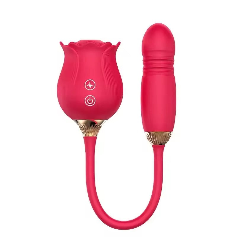 3-in-1 Rose Vibrator with Clit Sucker