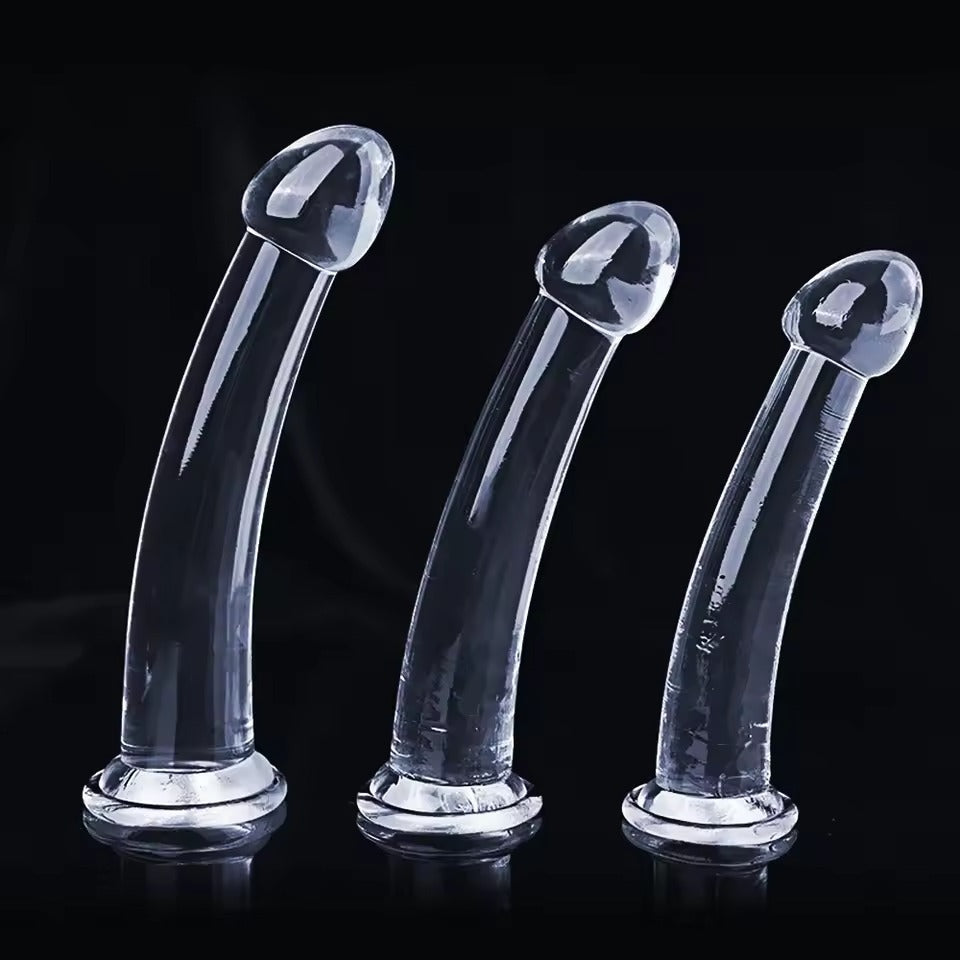 Clear Silicone Dildo with Suction Cup - 3 Sizes