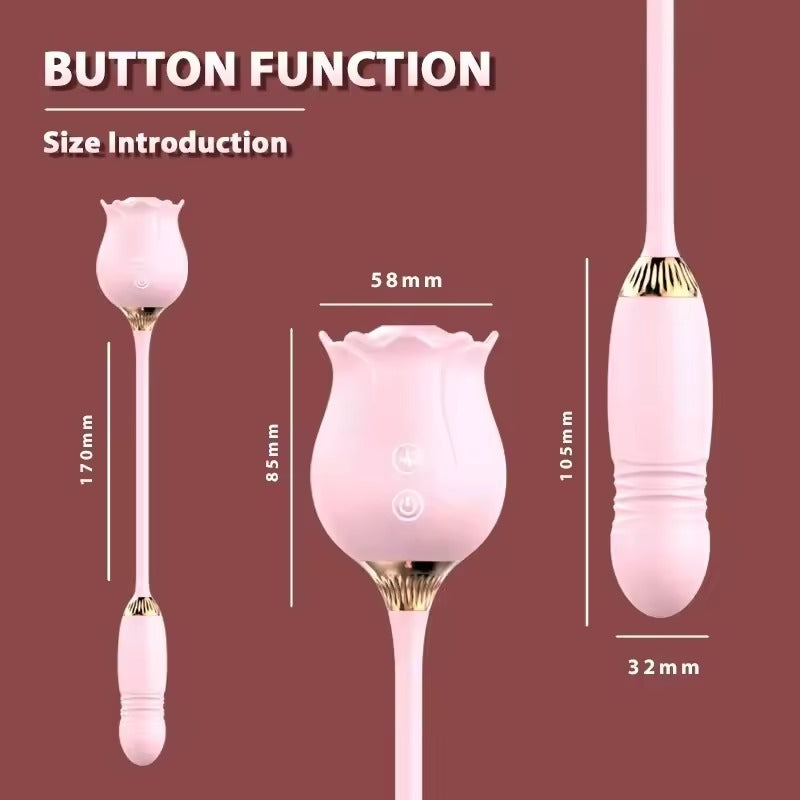 3-in-1 Rose Vibrator with Clit Sucker