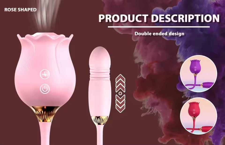 3-in-1 Rose Vibrator with Clit Sucker
