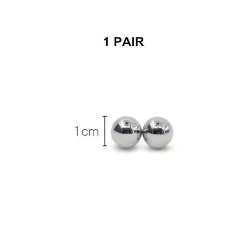 Magnetic Breast Clamps Ball Clips + Velvet Pouch || Flirting Restraint for Couples || Chrome Metal Coated Magnets || Bedroom Restrain Kinky