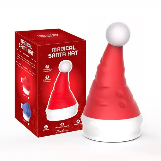 Festive Christmas Hat Dildo Vibrator || Dual G-Spot Clitoral Stimulation || Discreet & Portable Adult Toy || Perfect Couples Holiday Gift