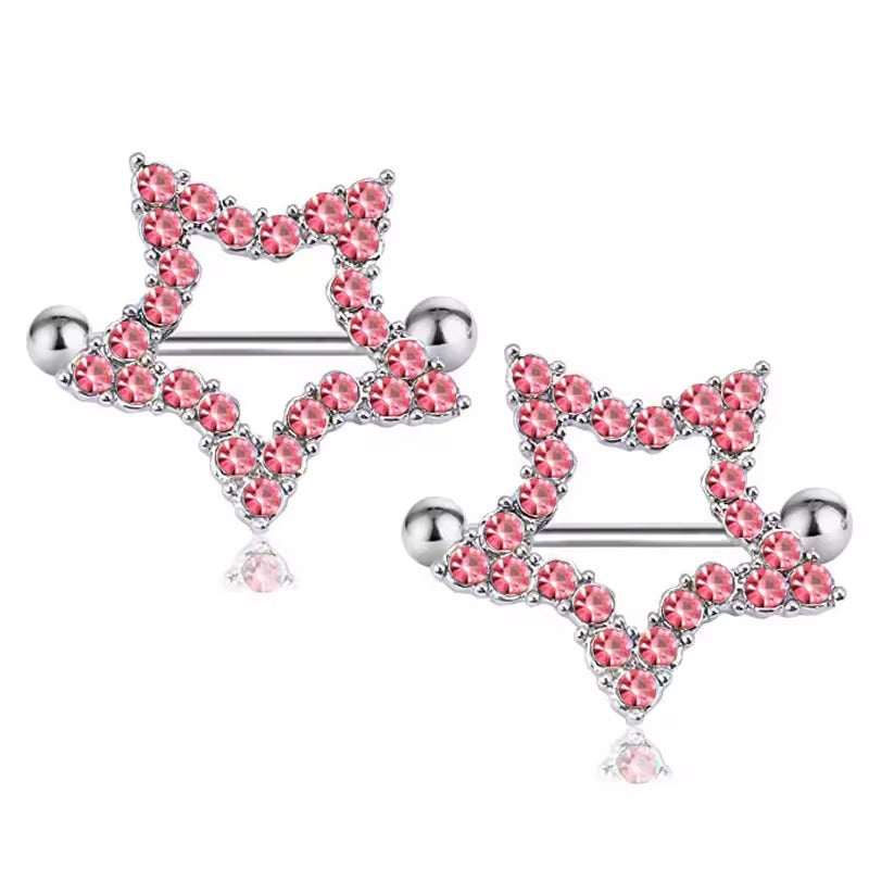 Steampunk Dream Catcher Star Nipple Rings || 1 Pair Nipple Shields || Body Jewelry for Women || Nipple Piercing Accessory || 31mm Bar Length