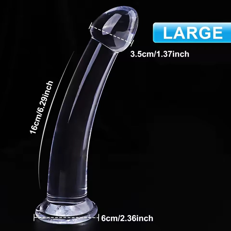 Clear Silicone Dildo with Suction Cup - 3 Sizes