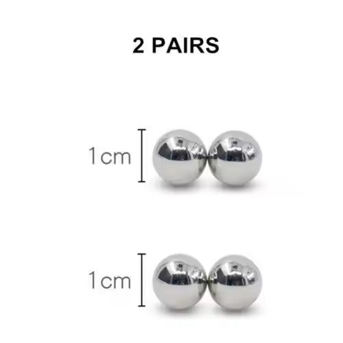 Magnetic Breast Clamps Ball Clips + Velvet Pouch || Flirting Restraint for Couples || Chrome Metal Coated Magnets || Bedroom Restrain Kinky