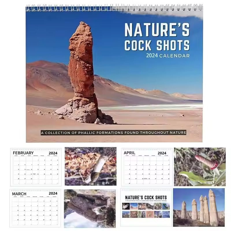 Unique "Nature Dick Pics" 2024 Calendar || Humorous Nature-Themed Wall Calendar || Ideal Christmas & New Year Gift || Funny Natural Cocks