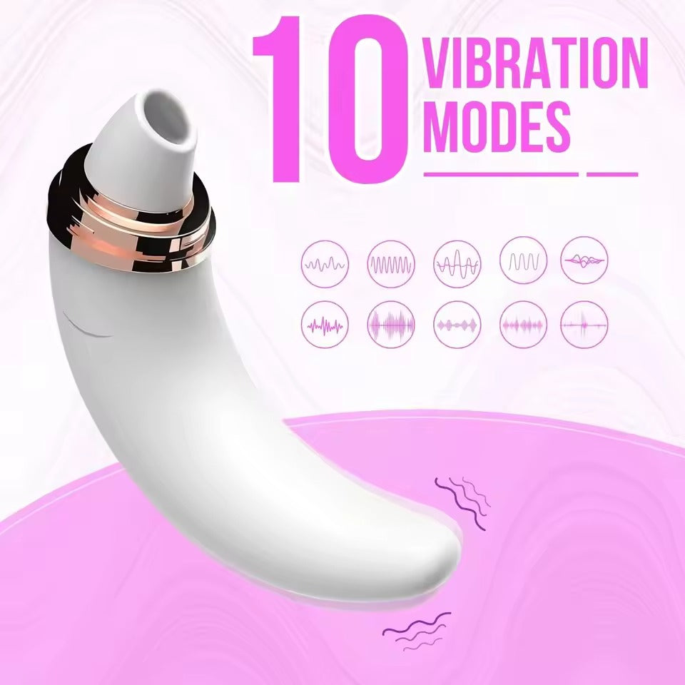 Bergo Clitoral Suction Vibrator for Clitoral Stimulation, Moon Dildo Vibrator for G-Spot Stimulation 2 in 1 Adult Sex Toys