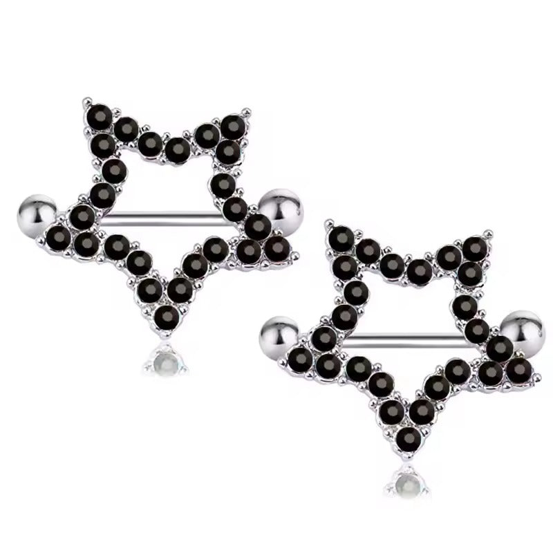 Steampunk Dream Catcher Star Nipple Rings || 1 Pair Nipple Shields || Body Jewelry for Women || Nipple Piercing Accessory || 31mm Bar Length