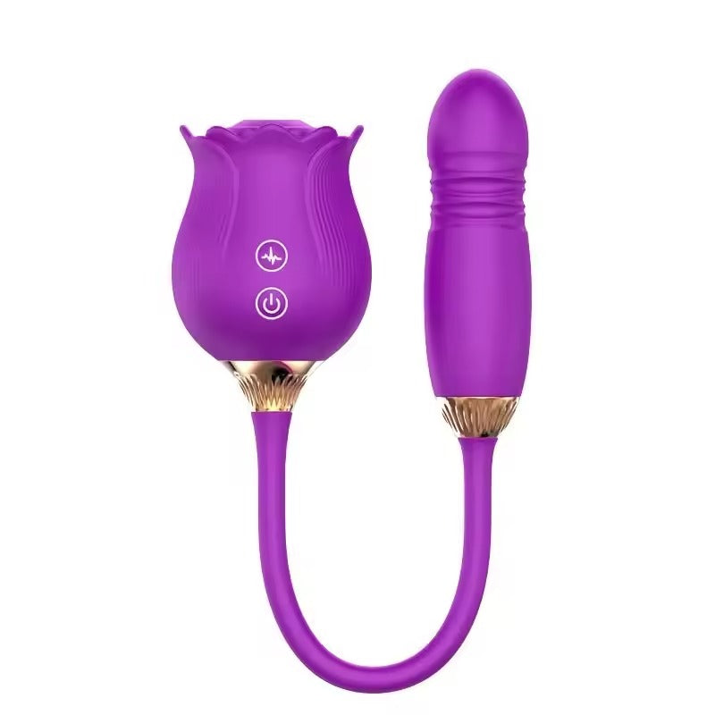 3-in-1 Rose Vibrator with Clit Sucker