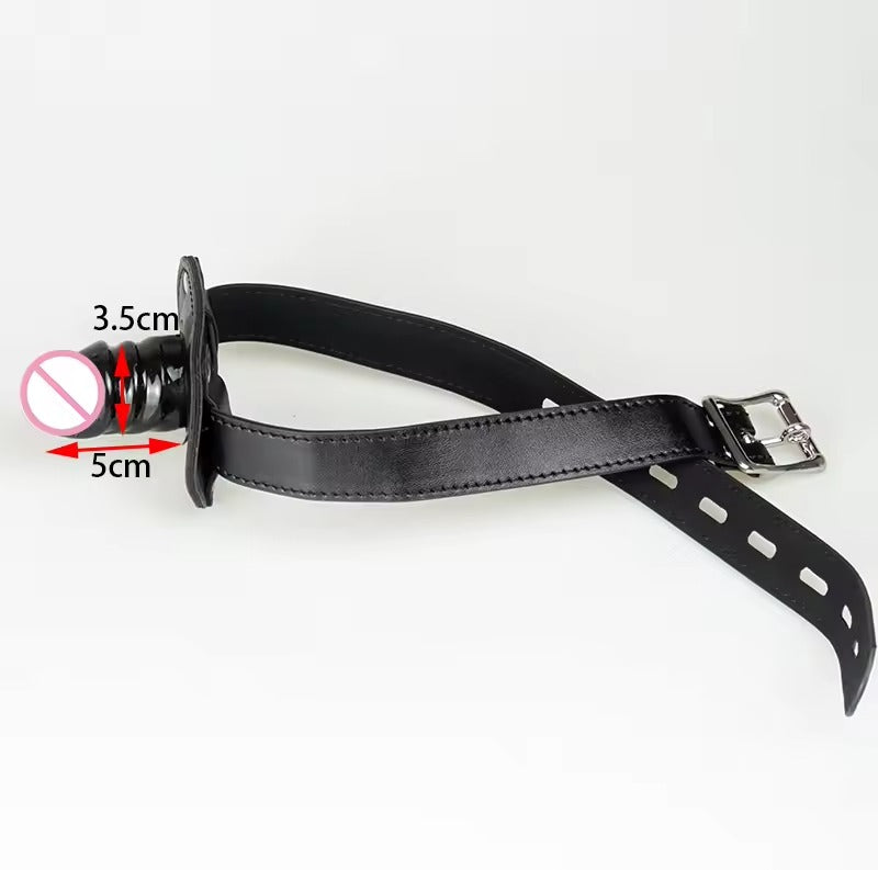 Silicone Oral Plug Gag 5cm or 10cm || Open Mouth Bondage Belt || Adult Harness for Roleplay || Two Colours || BDSM Accessory LGBT Kinky