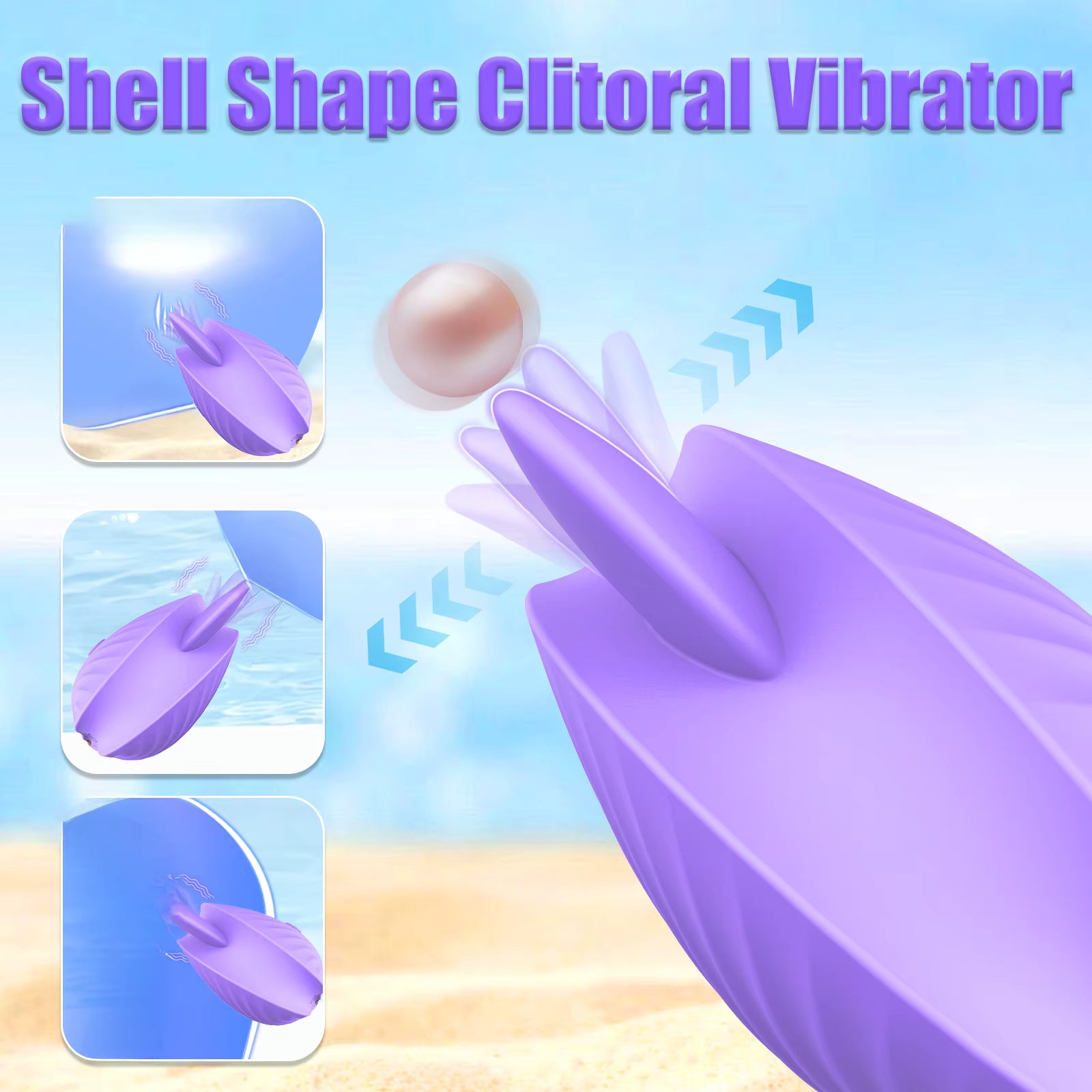 Clam Shell Vibrator Licking Tongue 10 Modes